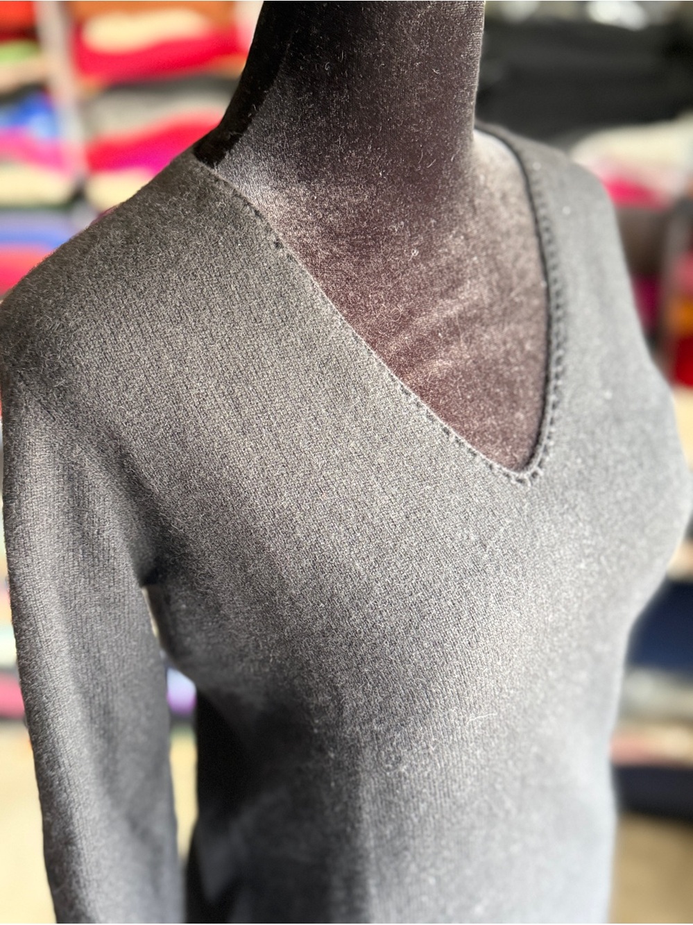 M.A.G. Black Cashmere V-Neck Women’s Sweater
